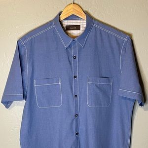 Tasso Elba men’s size XL short sleeve blue plaid